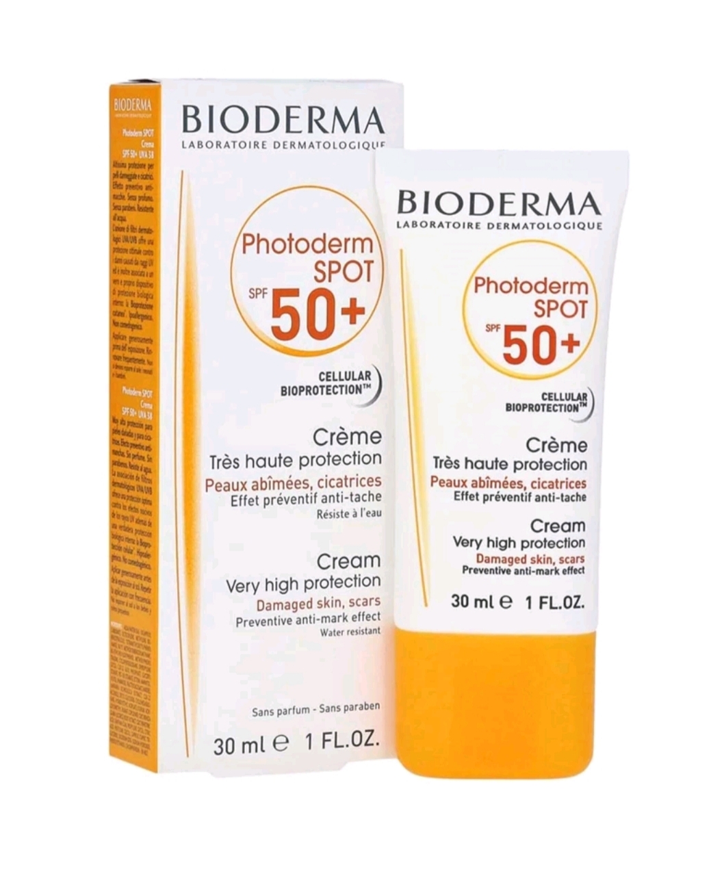 ضد آفتاب بیودرما فوتو درم اسپات spf۵۰ بدون رنگ محافظت از پوست در مقابل اشعه های UV کمک به از بین بردن لک و جای جوش